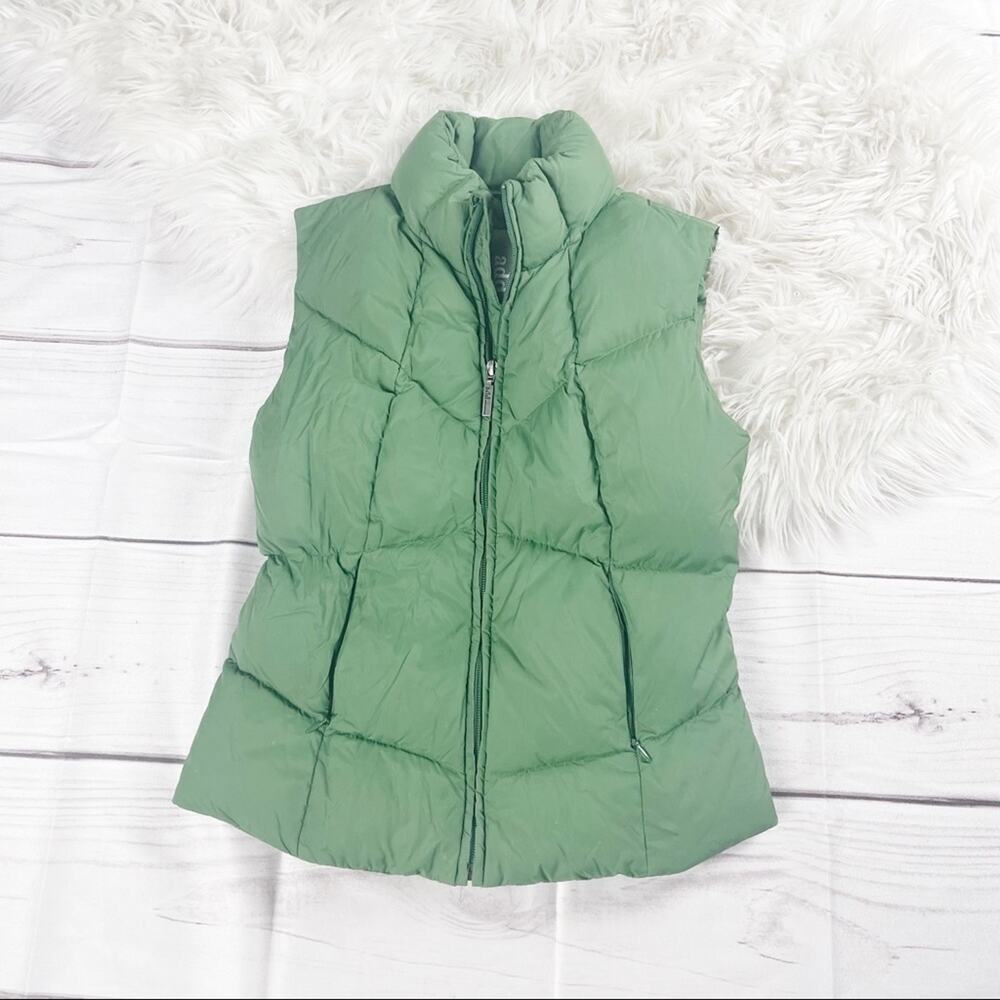 Add Down Women's Goose Filled‎ Sleeveless Puffer Jacket Vest in Green Size 0